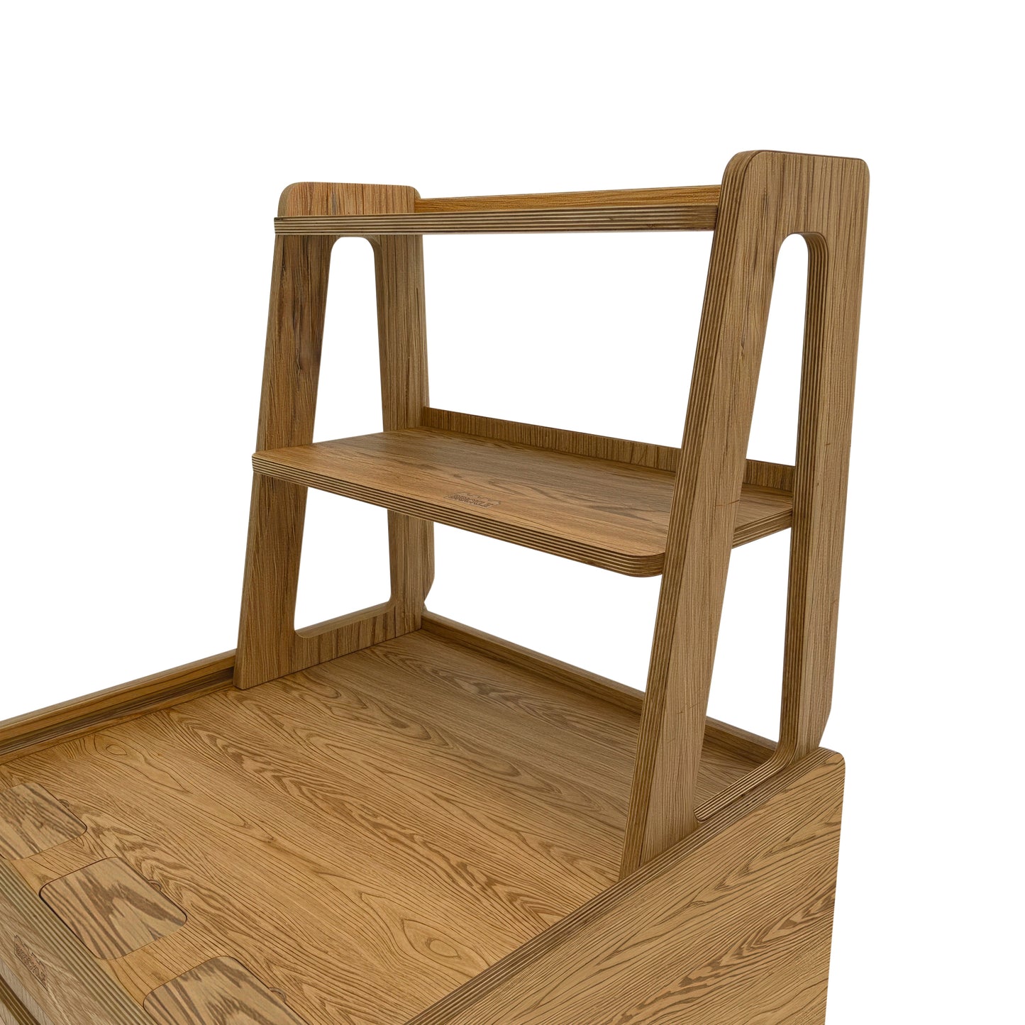 Oak Brickle Bach Shelves - mounted on Brickle Bach