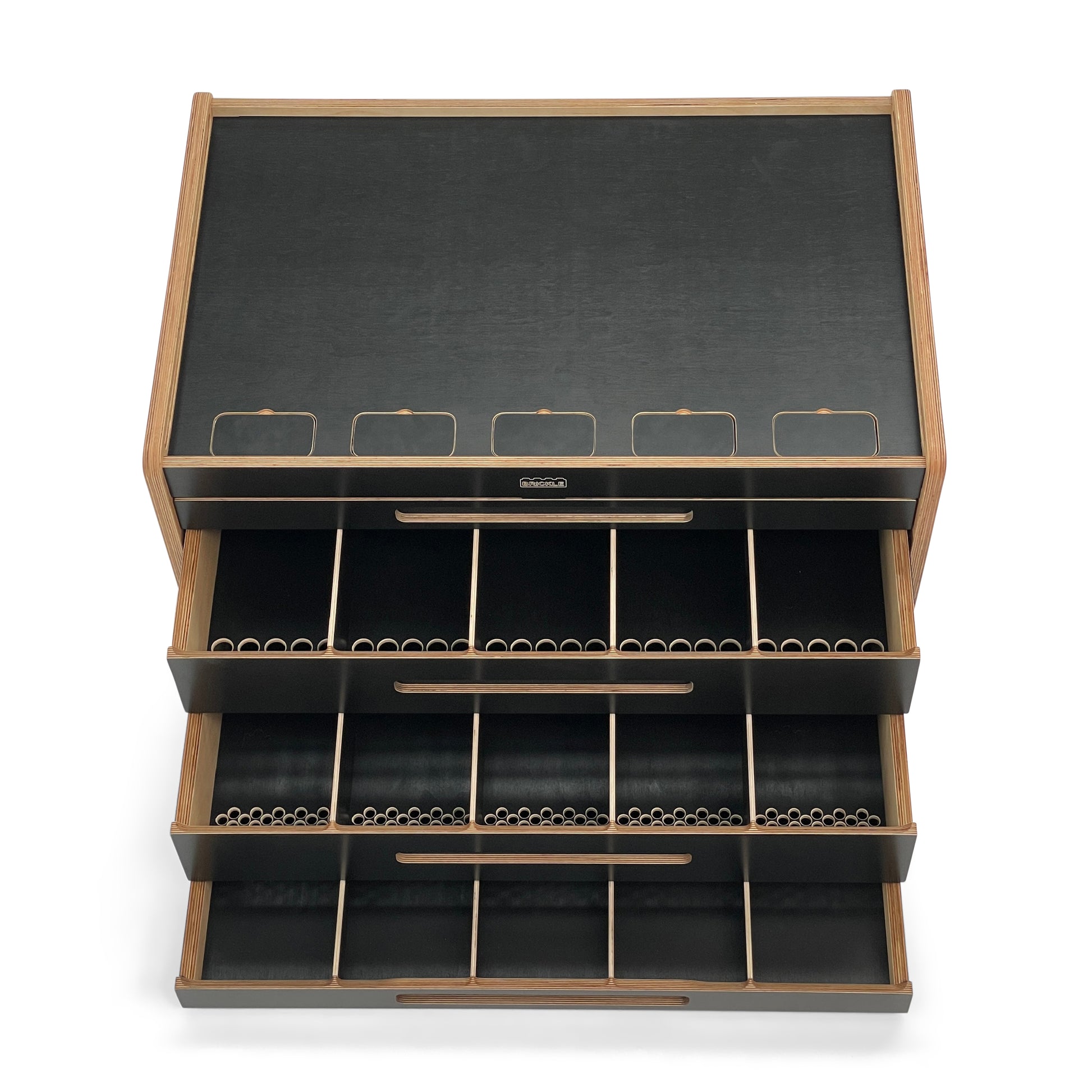 Black Brickle LEGO storage unit — Filter system