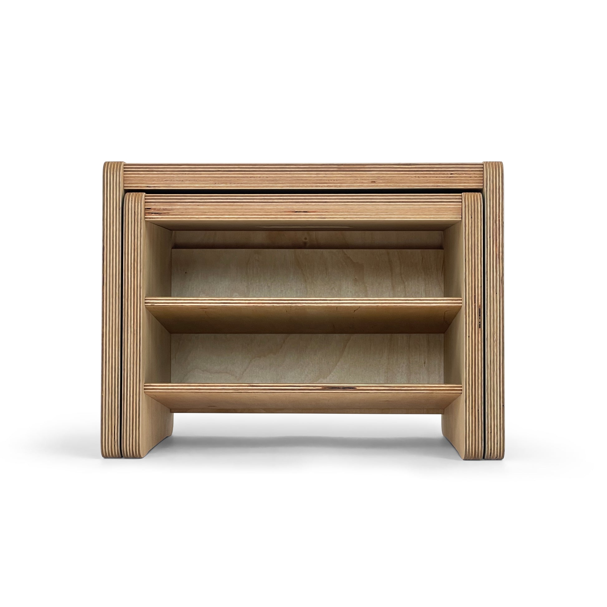 Children’s wooden nesting stools - with shelves