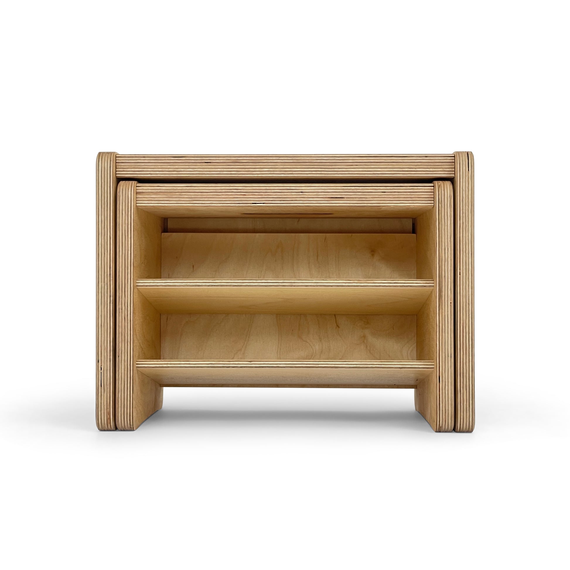 Children's nesting stools - with shelves