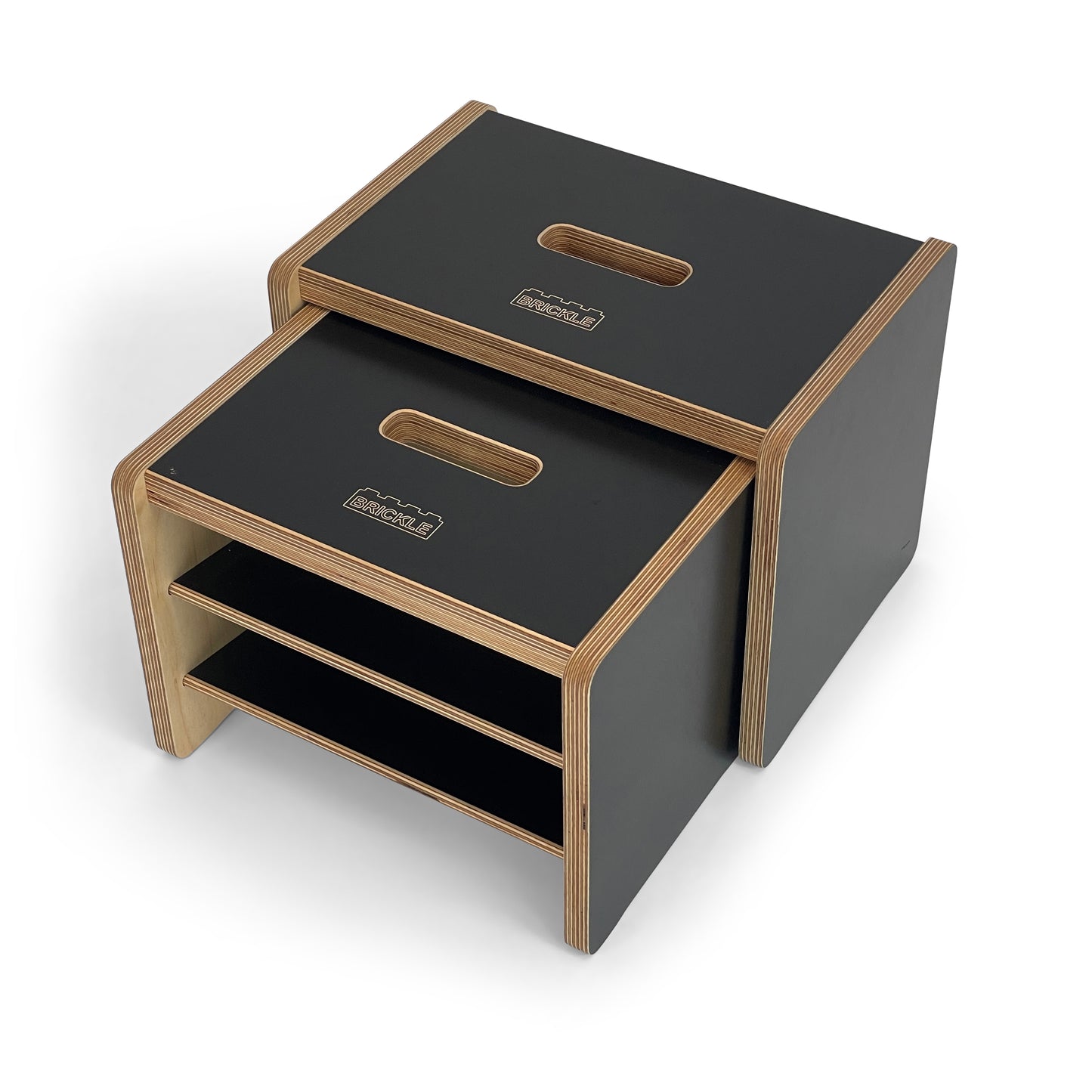 Children’s wooden nesting stools - with shelves