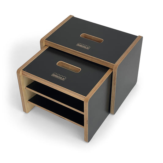 Children’s wooden nesting stools - with shelves