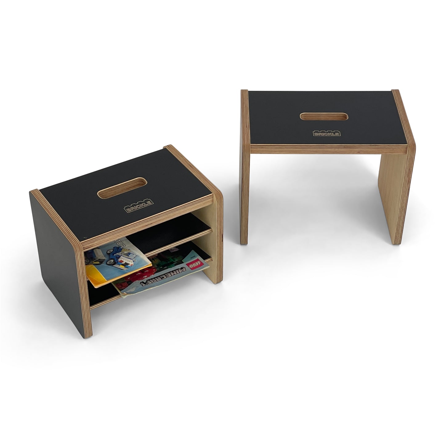 Children’s wooden nesting stools - with shelves