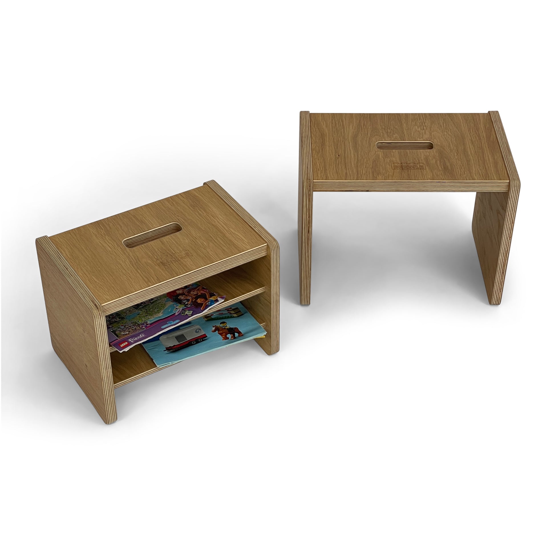 Wooden nesting stools - with shelves for instructions