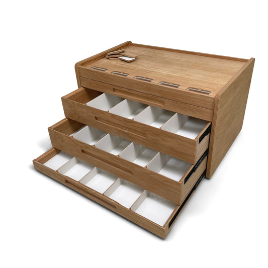 Oak Brickle drawer compartments for organising LEGO bricks